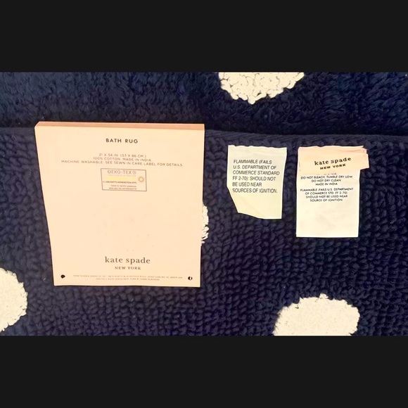 🎉HP🎉New Kate Spade Dot Shower Curtain + Kate Spade Navy Dot Bath Rug Set⚪️ - Picture 7 of 8